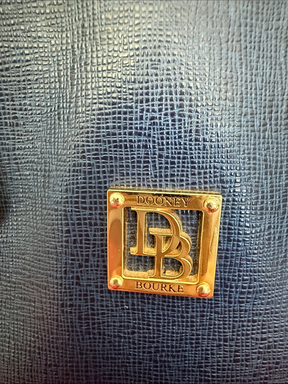 Dooney & Bourke Navy Leather crossbody Bag with Gold Hardware - Picture 2 of 12